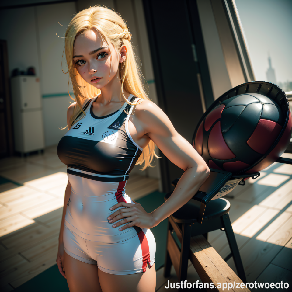 Sports girl V5 - perspire, clothing (lvl 1)
#Blonde, #clothing, #AI.