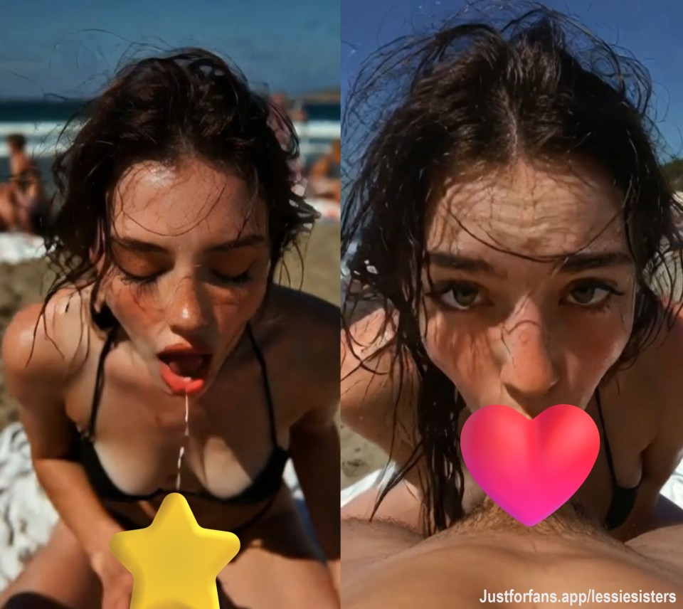 Preview NSFW - video - lessie - beach black bikini - jerk, Suck